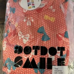 Dot Dot Smile Coral Tank with Colorful Bows